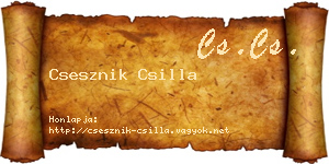 Csesznik Csilla névjegykártya